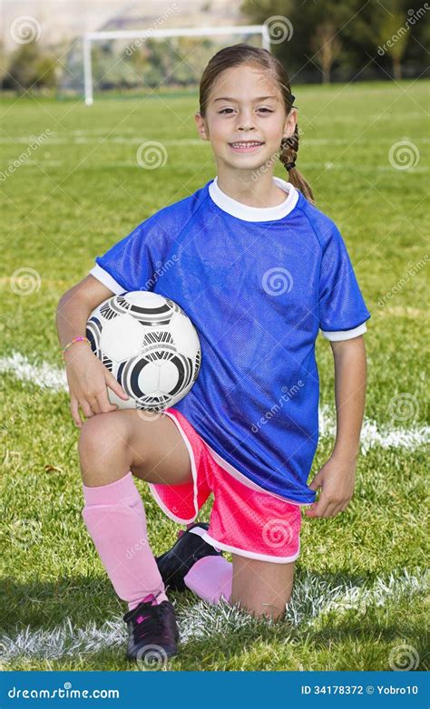 Cute Little Soccer Player Portrait Stock Photo Image Of Posing