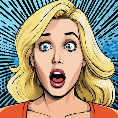 Premium Photo Surprised Blonde Woman Pop Art Vector Illustration