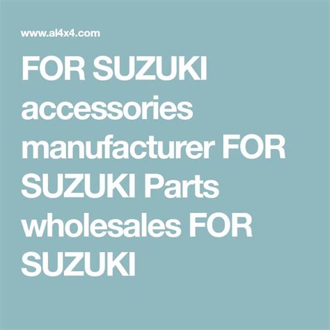 FOR SUZUKI accessories manufacturer FOR SUZUKI Parts wholesales FOR ...