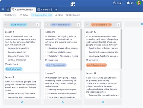 Course Planning Template Infinity