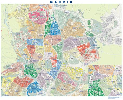 Madrid Códigos Postales Mapa de pared tamaño mural de Mad Flickr