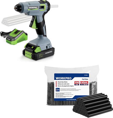 Amazon WORKPRO Cordless Hot Glue Gun Kit And Pack Hot Glue Gun Sticks Full Size X