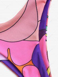 ZAFUL Ribbed Colorblock Monowire Bikini Swimwear In PURPLE ZAFUL 2024