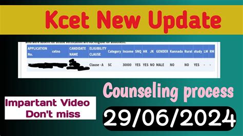 Latest Update Of Kcet Counseling Process Detail Explanation In