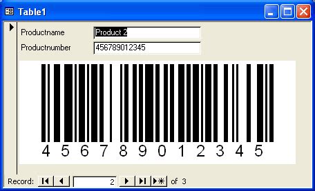 Access 2000, XP, 2003 - Barcodes in Access database forms - ActiveBarcode