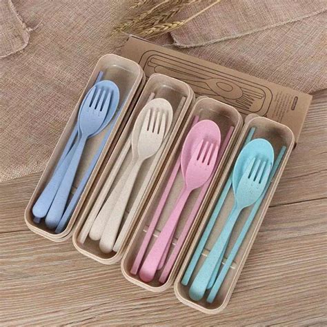 Jual SET SENDOK GARPU SUMPIT TRAVEL SET ALAT MAKAN BAHAN JERAMI SET