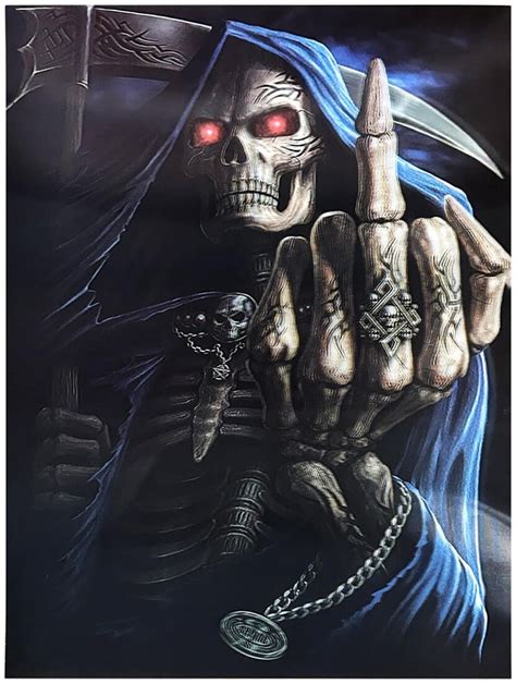 Holografische Poster Grim Reaper Fuck 30x40cm Kopen