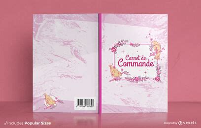 Birds And Flowers Pink Book Cover Design Vector Download