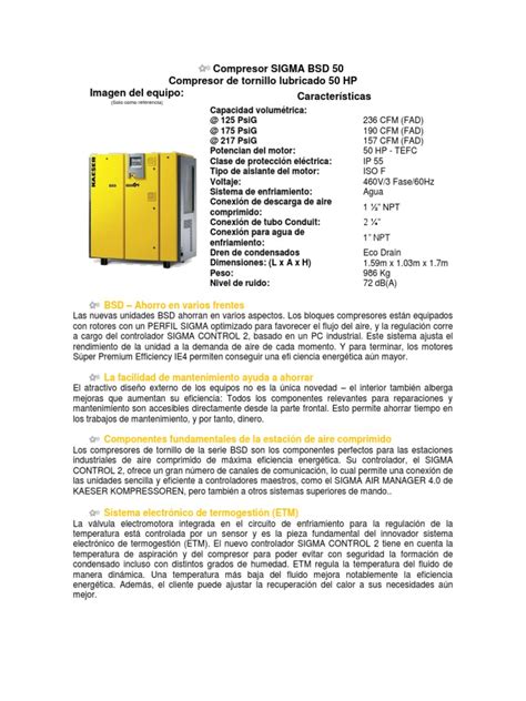 Bsd 50 Kaeser User Manual Compresor