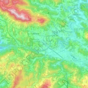 Boone topographic map, elevation, terrain