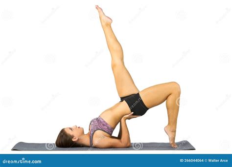 Brunette Yoga Fitness Model Exercises In A Studio Environment Stock Photo Image Of Athlete