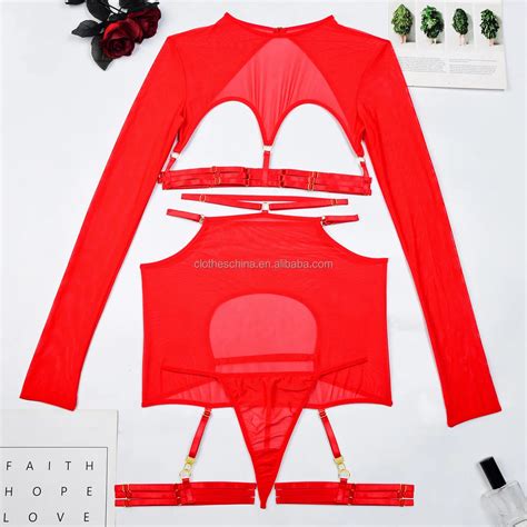 Chuangerm Oem New Fashion Wholesale Sexy Lingerie Sets Erotic Mesh Hollow Out Straps With