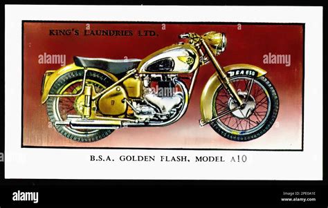 Bsa Golden Flash 1953 Vintage British Tradecard Stock Photo Alamy