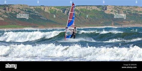 Wind surfing at Gower Peninsula Wales Stock Photo - Alamy