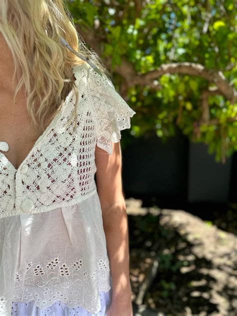 TOP FSC BABYDOLL CROCHET BRODERIE ANGLAISE Naked Gypsy