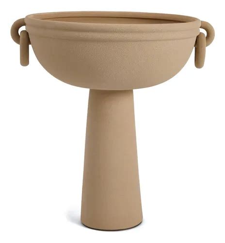 Vaso Em Ceramica Nude Pedestal Alças E Argolas Mart MercadoLivre