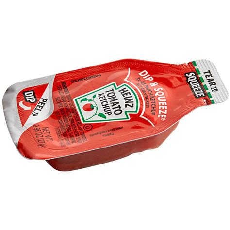 Heinz Dip And Squeeze Ketchup Packets 095 Oz 500case