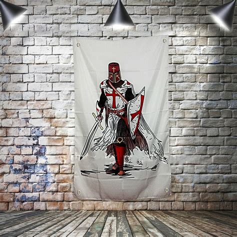 Masonic Knight Templar Tapestry Wall Art Banner Warrior Armor Posters
