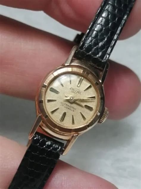 Ancienne Montre Femme Mecanique Enicar Vintage Watch S Plaque Or