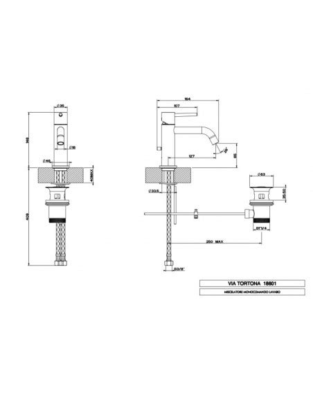 Miscelatore Gessi Lavabo Via Tortona Con Scarico Con Flessibili Di