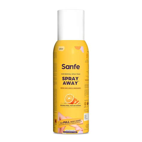 Sanfe Spray Away Hair Removal Spray For Bikini Legs Arms UnderArm Removes Hair In 10