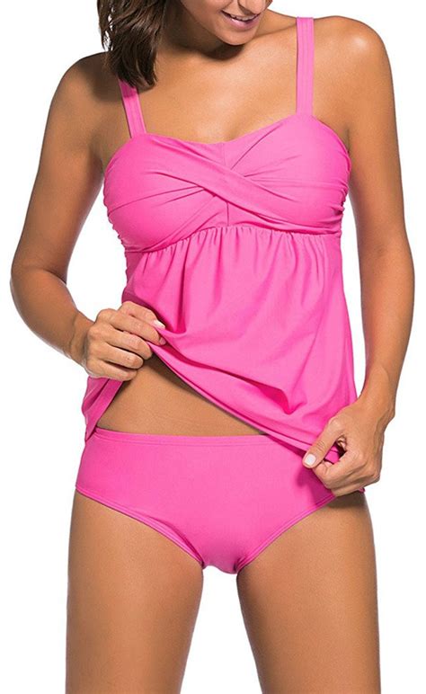 HOTAPEI Women Summer Swimwear Two Pieces Tankini Set Bikini Bottoms Visuall Co