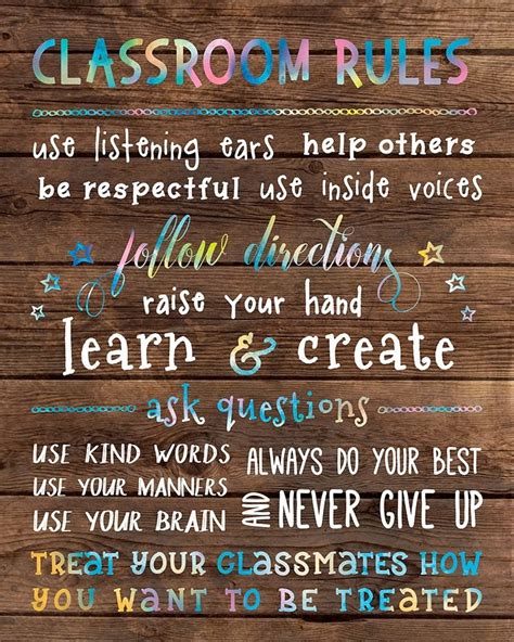 Classroom Rules Poster Print By CAD DESIGNS 10 X 8 Walmart