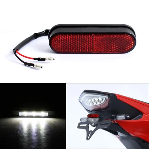 Motorcycle Rear Reflector License Plate Light Streetbike Emark Tail Red