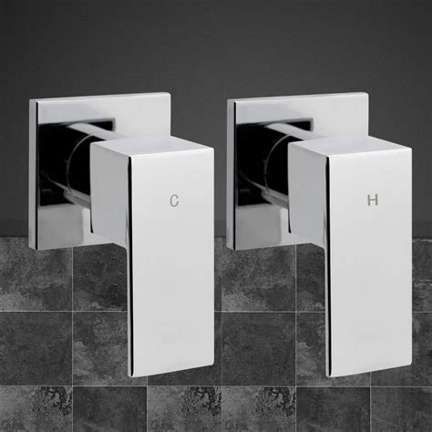Cefito Shower Twins Tap Wall Bath Taps Brass Hot Cold Basin Bathroom Chrome Click Shop Au