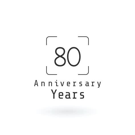 80 Ans Anniversaire Logo Vector Design Illustration Couleur Blanche