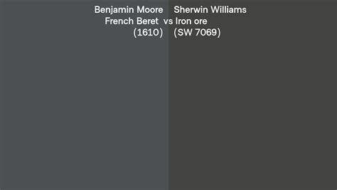 Benjamin Moore French Beret 1610 Vs Sherwin Williams Iron Ore SW