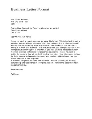 Persuasive Business Letter Template Infoupdate Org