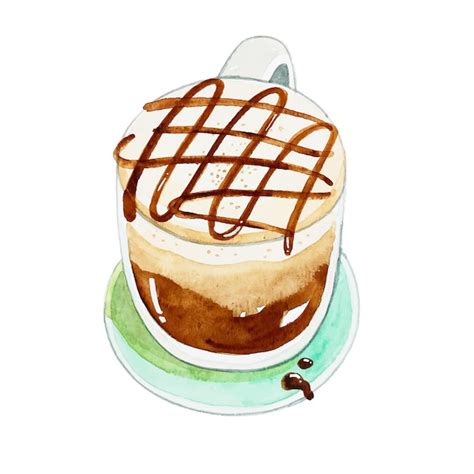 Premium Vector Watercolor Caramel Macchiato