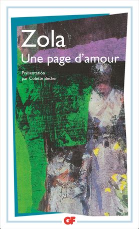 Une page damour de Émile Zola Editions Flammarion