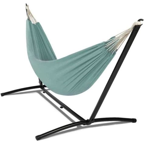 Hamac Avec Support M Tal Et Toile Vert D Eau Cdiscount Jardin