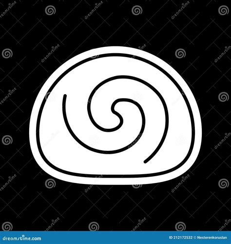 Cinnamon Roll Dark Mode Glyph Icon Stock Vector Illustration Of Night