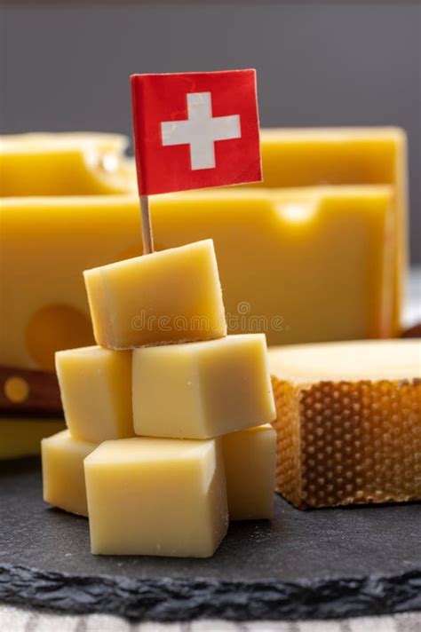 Swiss Cheeses Block Of Medium Hard Yellow Cheese Emmental Or