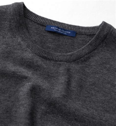 Grey Melange Merino Crewneck Sweater By Proper Cloth