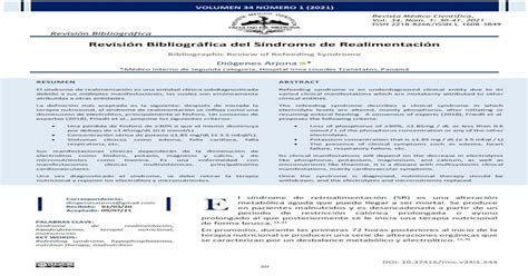 Revisi N Bibliogr Fica Del S Ndrome De Realimentaci N Pdf Document