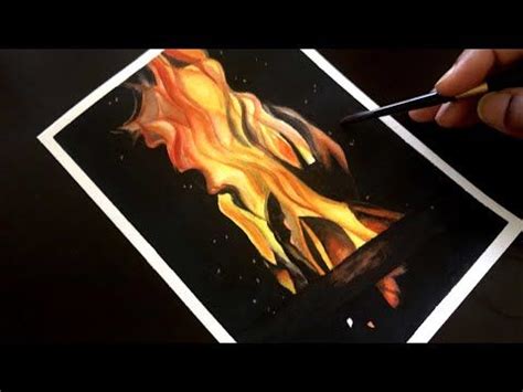 Realistic Painting Of Fire | Painting Fire With Watercolor | Watercolor Speed Painting Video ...
