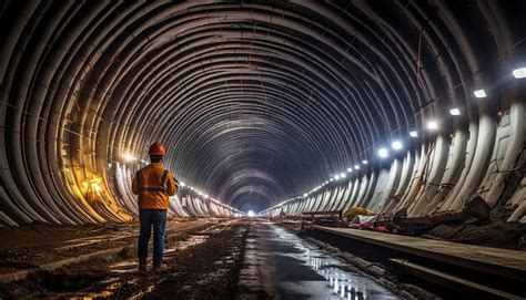 premium ai image tunnel construction works professional photography