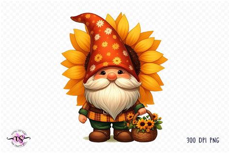 Sunflower Gnome Clipart Graphic By Beedesign · Creative Fabrica