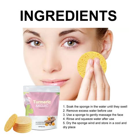 Acid Pads Turmeric Kojic Acid Cleansing Pads Turmeric Exfoliating Pads Deep Pore Cleansing