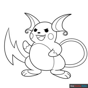 Raichu Pokémon Coloring Page Easy Drawing Guides