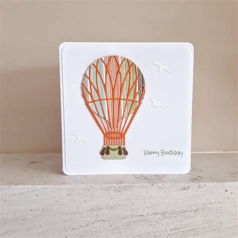 Hot Air Balloon Card Birthday Card Happy Birthday Etsy