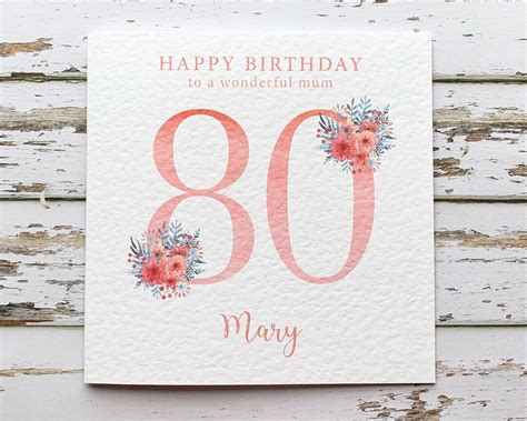 80th Birthday Card For Women Personalised 80th Birthday T 80th