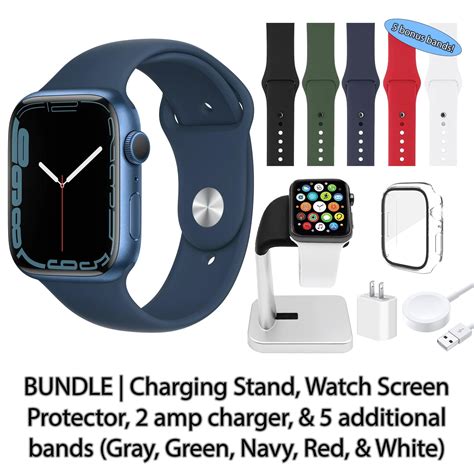 Pre-Owned Apple Watch Series 7 (GPS + Cellular, 41 mm) Blue Aluminum Case Bundle: Abyss Blue ...