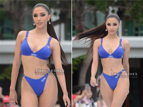Thí sinh ngoại cỡ diễn bikini ở Hoa hậu Hoàn vũ Thái Lan 2024