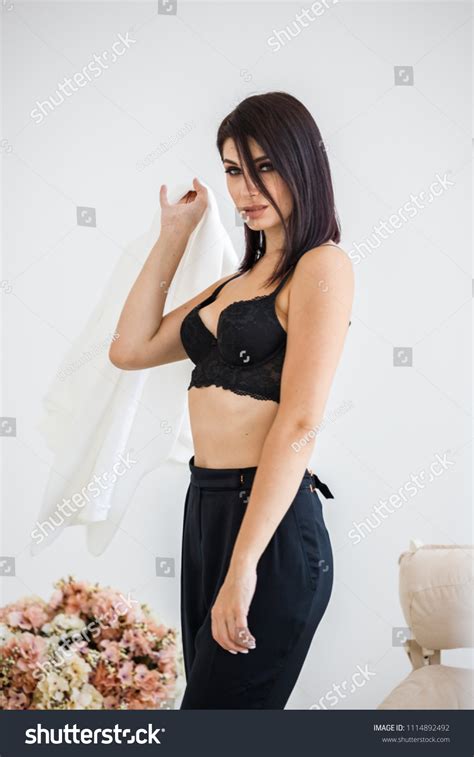 Beautiful Brunette Girl Sexy Business Suit Stock Photo Shutterstock