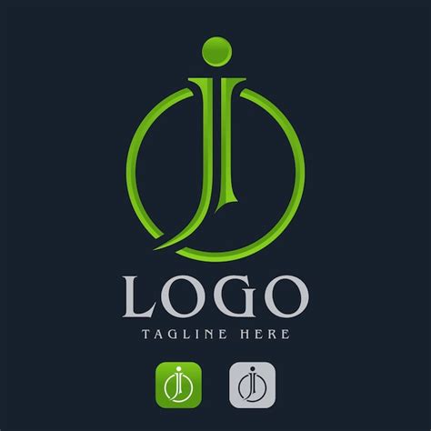 J Conceito De Logotipo De Círculo Vetor Premium